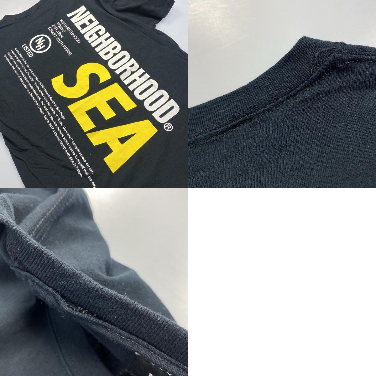 WIND AND SEA | WIND AND SEA Short-sleeved T-shirt 201ELWSN-STM01S ×NEIGHBORHOOD Black Size: L
