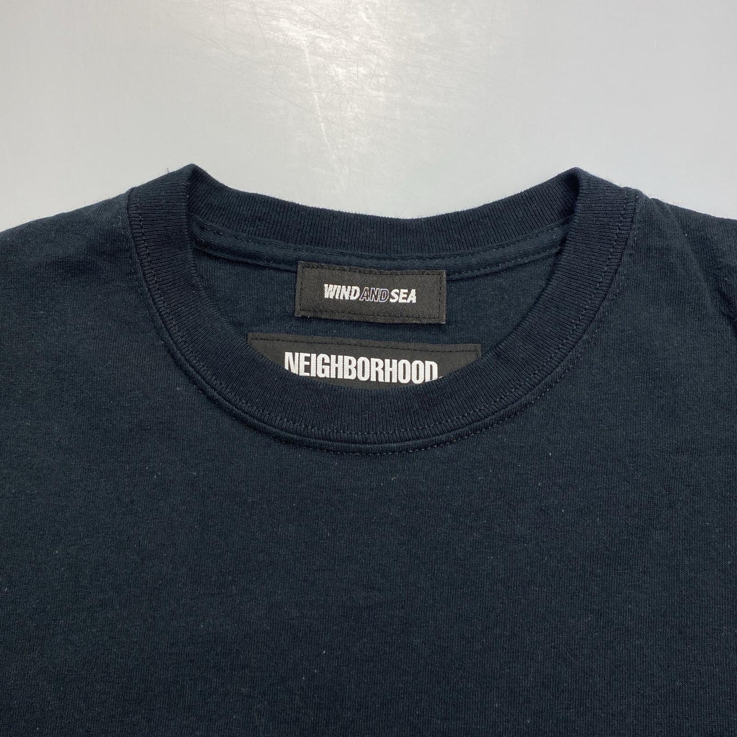 【中古】WIND AND SEA | ウィンダンシーウインダンシー 半袖Tシャツ 201ELWSN-STM01S ×NEIGHBORHOOD ブラック サイズ:L