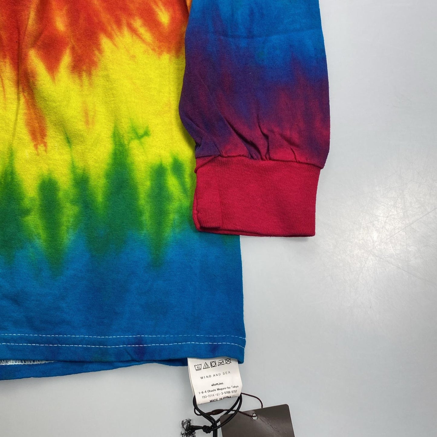 【中古】WIND AND SEA | ウィンダンシーウインダンシー LONG SLEEVE CUT-SEWN TIEDIE 長袖Tシャツ WDS-CS-121 年式:2019S/S マルチカラー サイズ:L