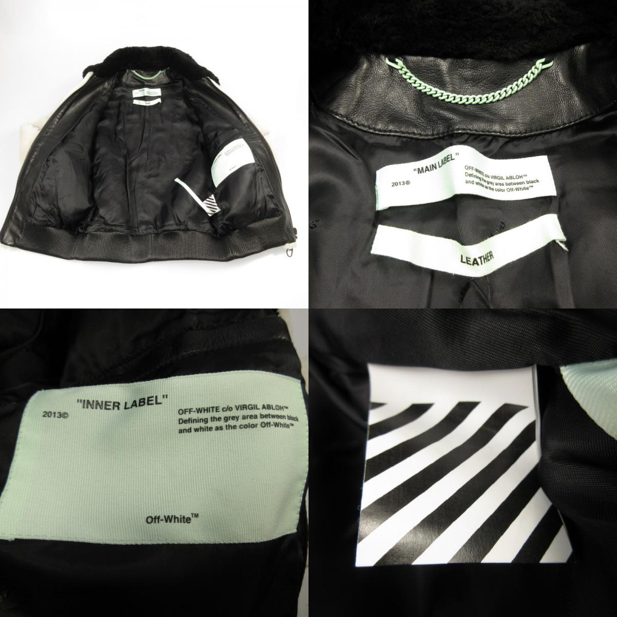 【中古】OFF-WHITE | オフホワイト SHEARLING BOMBER その他アウター OMJA015F18A33023 並行品 ホワイト サイズ:M