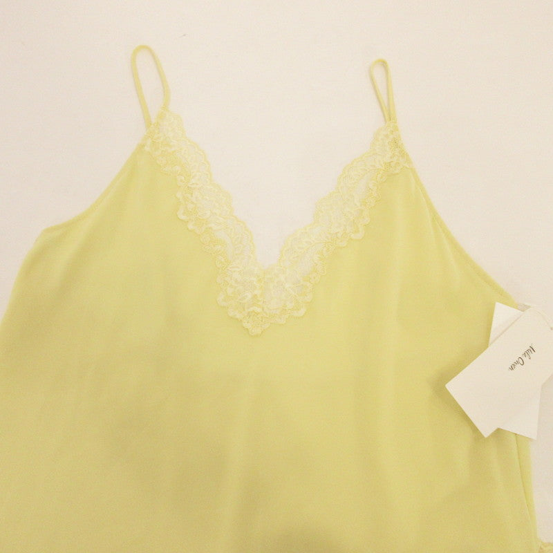 【中古】Mila Owen | ミラオーウェン レースデザインジョーゼットキャミワンピース ワンピース 09WFO251146 サイズ:F イエロー