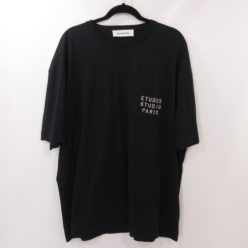 【中古】Etudes Studio | エチュードスタジオ Stencil Logo Relax Pocket T-Shirt 半袖Tシャツ H24MMTSH147-99 ブラック サイズ:L