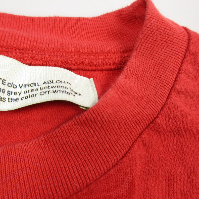 【中古】OFF-WHITE | オフホワイト AIRPORT TAPE ARROWS S/S OVER TEE 半袖Tシャツ OMAA038S20185003 並行品 レッド サイズ:M