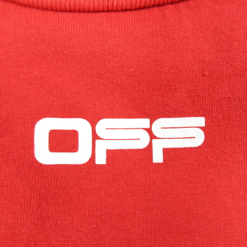 【中古】OFF-WHITE | オフホワイト AIRPORT TAPE ARROWS S/S OVER TEE 半袖Tシャツ OMAA038S20185003 並行品 レッド サイズ:M