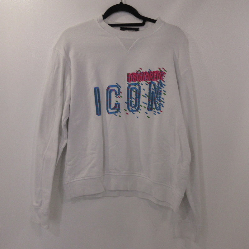 【中古】DSQUARED2 | ディースクエアード PIXELED ICON COOL スウェット S79GU0109 ホワイト サイズ:M