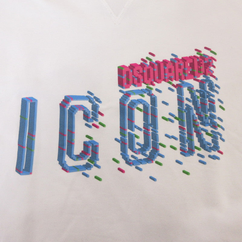 【中古】DSQUARED2 | ディースクエアード PIXELED ICON COOL スウェット S79GU0109 ホワイト サイズ:M
