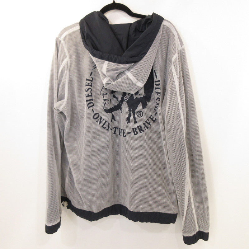 【中古】DIESEL | ディーゼル テフロン加工ブレイブマン ナイロンジャケット ネイビー サイズ:XXL
