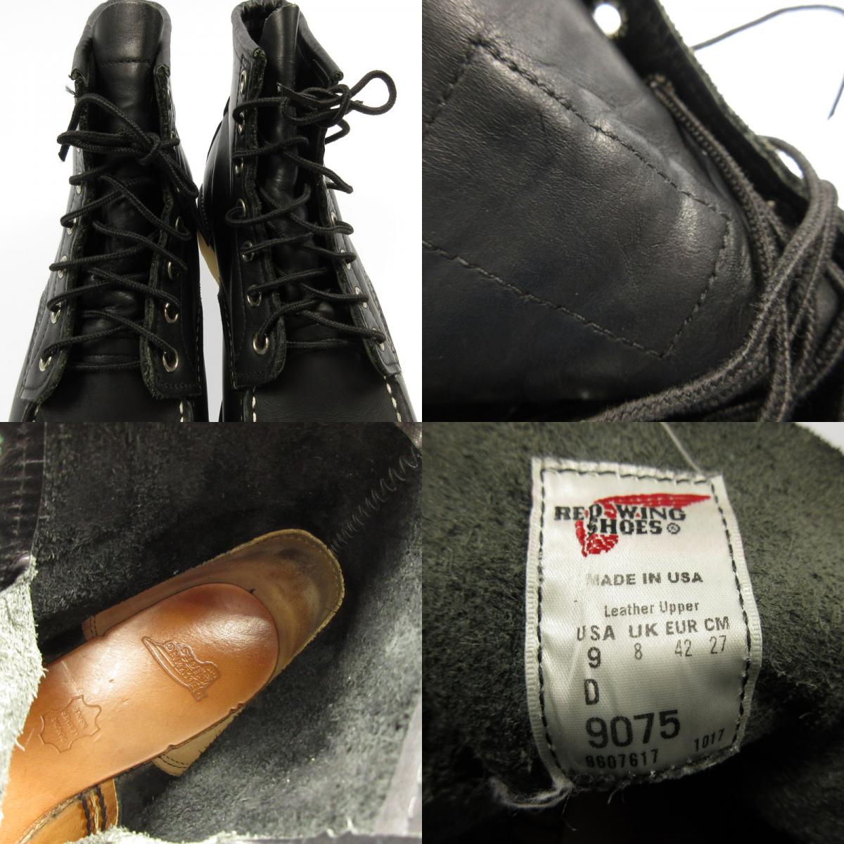 【中古】RED WING | レッドウィング MOC TOE CLASSIC ブーツ 9075 ブラック 27cm