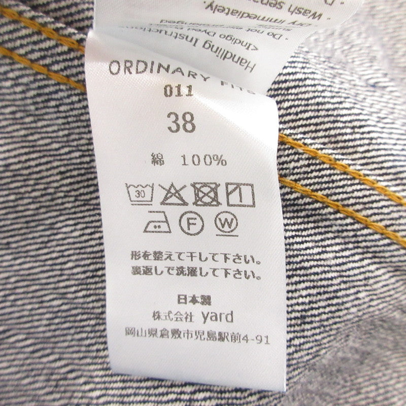 【中古】Ordinary fits | オーディナリーフィッツ DENIM JACKET TYPE 1ST デニム 011OW-125 ネイビー サイズ:38