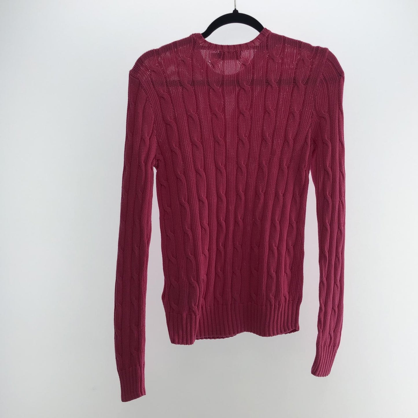 【中古】POLO RALPH LAUREN | ポロ・ラルフローレン ケーブルニットコットンクルーネック セーター ピンク サイズ:S