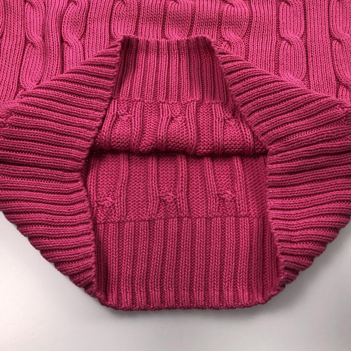 【中古】POLO RALPH LAUREN | ポロ・ラルフローレン ケーブルニットコットンクルーネック セーター ピンク サイズ:S