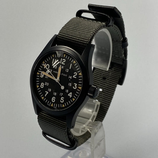【中古】HAMILTON | ハミルトン KHAKI FIELD Mechanical 腕時計 H69409930 日差-4秒 ブラック