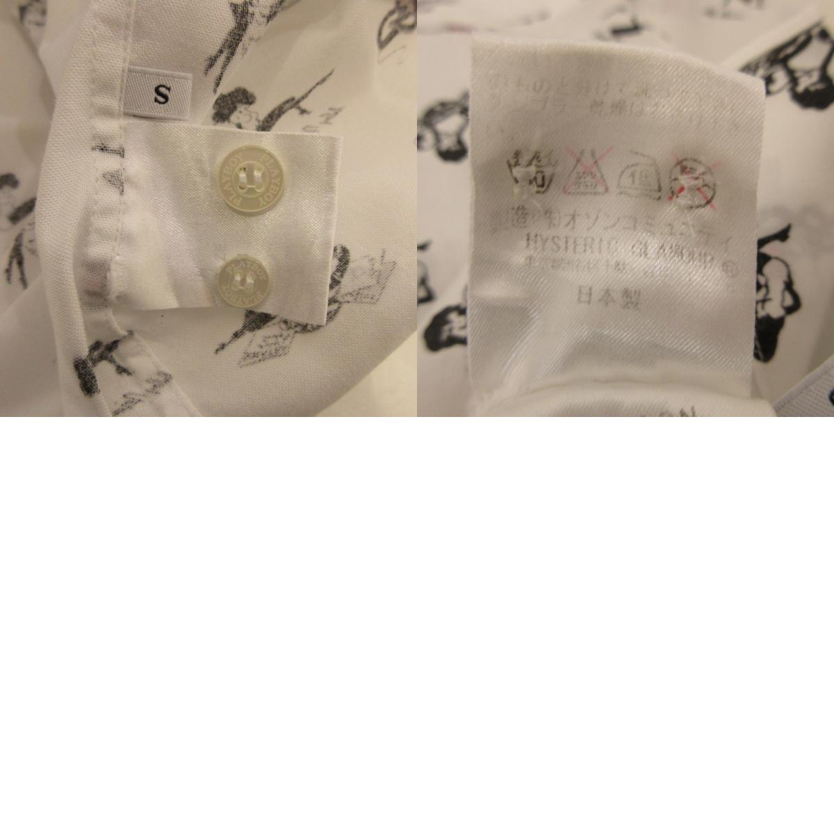 【中古】HYSTERIC GLAMOUR | ヒステリックグラマー 長袖シャツ 1241AH01 ×PLAYBOY ホワイト サイズ:S