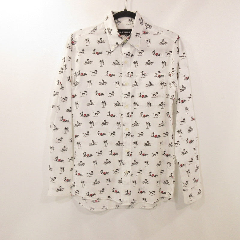 【中古】HYSTERIC GLAMOUR | ヒステリックグラマー 長袖シャツ 1241AH01 ×PLAYBOY ホワイト サイズ:S