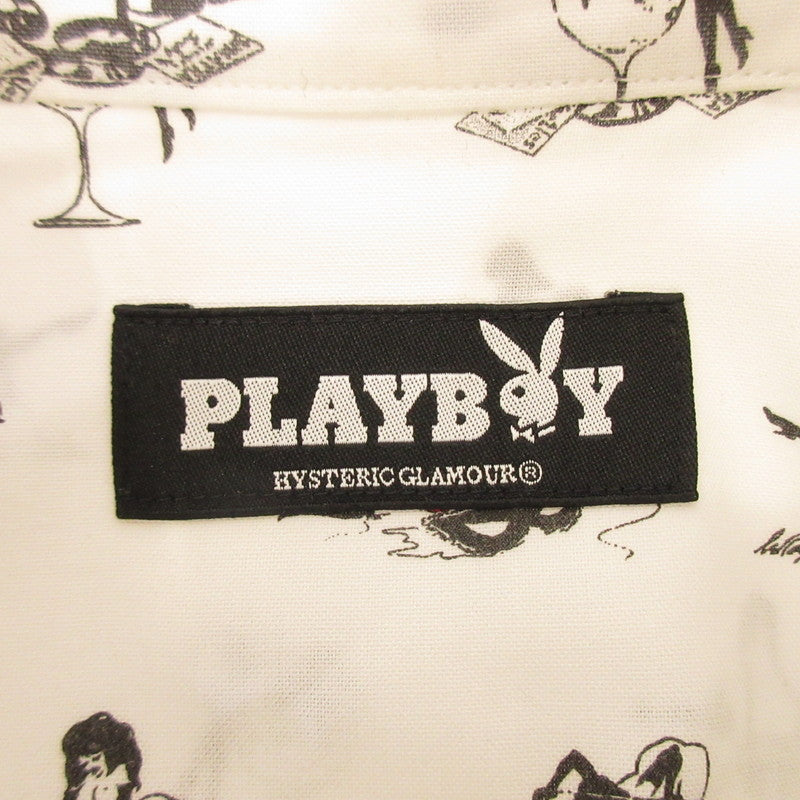 【中古】HYSTERIC GLAMOUR | ヒステリックグラマー 長袖シャツ 1241AH01 ×PLAYBOY ホワイト サイズ:S