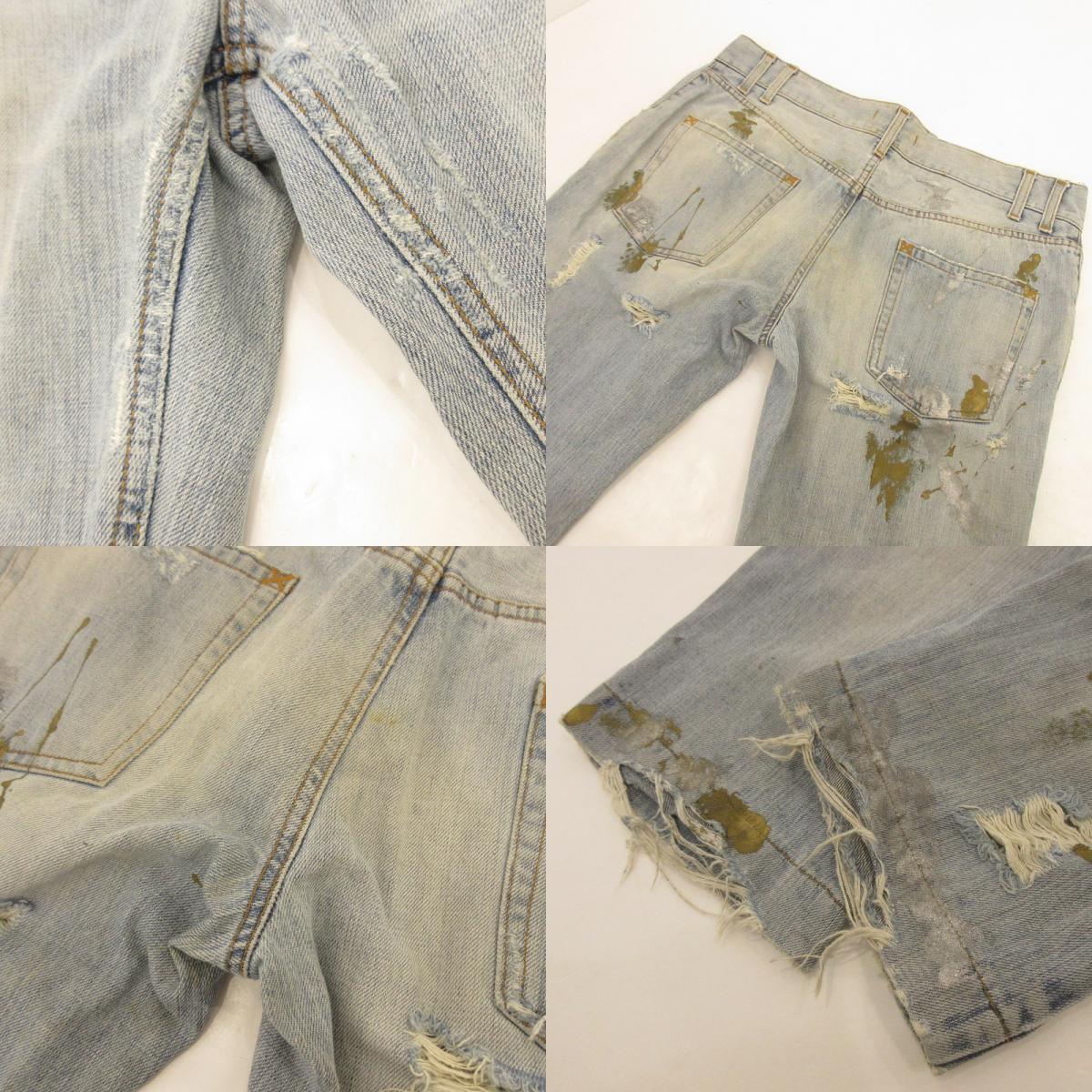 【中古】DOLCE & GABBANA | ドルチェアンドガッバーナ デニムパンツ G3016D G8054 クラッシュペイント加工 ブルー サイズ:52