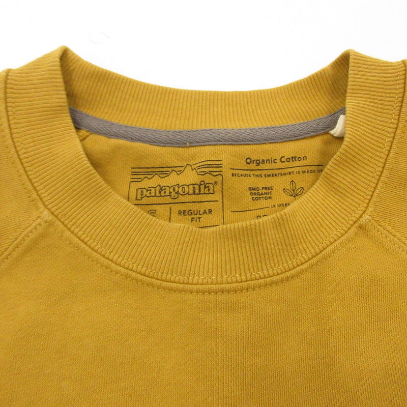 【中古】patagonia | パタゴニア メンズ・P-6 ロゴ・オーガニック・クルー 長袖Tシャツ 39603 イエロー サイズ:S