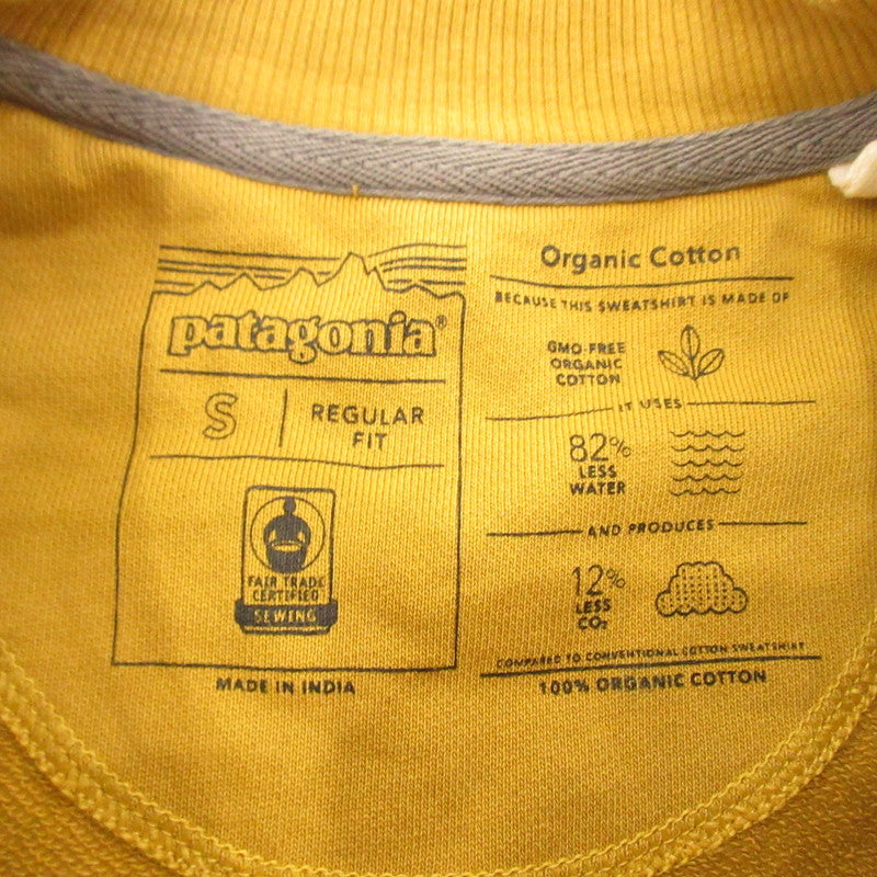 【中古】patagonia | パタゴニア メンズ・P-6 ロゴ・オーガニック・クルー 長袖Tシャツ 39603 イエロー サイズ:S