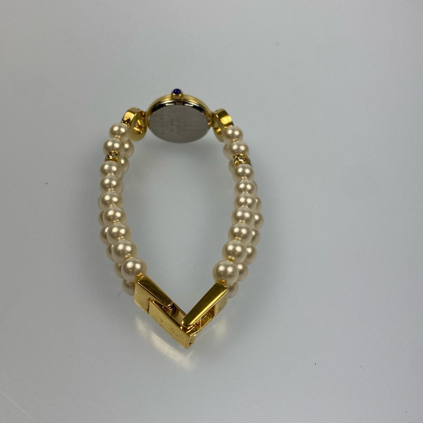 【中古】 パールストーン 腕時計 ゴールド