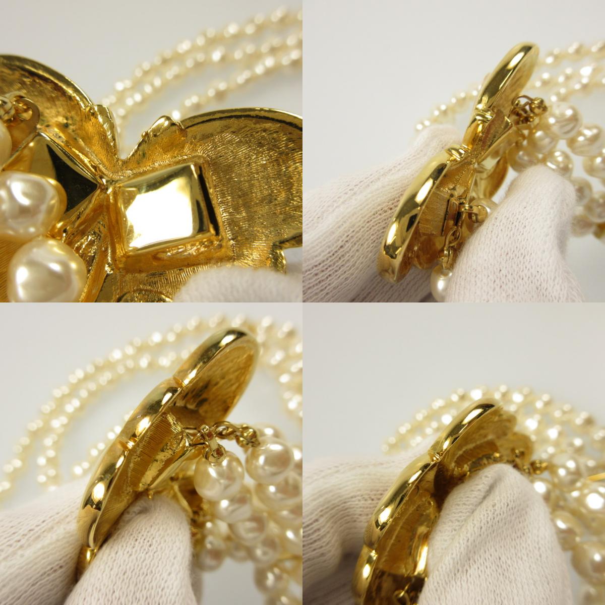 【中古】 パピヨン/3連パール ネックレス