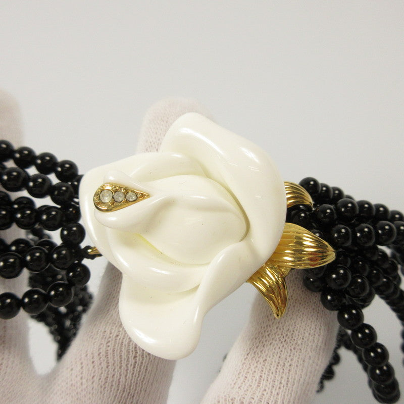 【中古】 白薔薇/8連 ネックレス ブラック