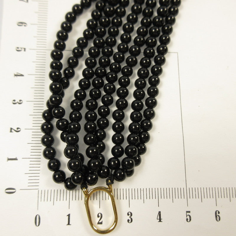 【中古】 白薔薇/8連 ネックレス ブラック