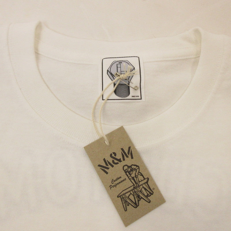 【中古】M&M CUSTOM PERFORMANCE | エムアンドエムカスタムパフォーマンス PRINT S/S T-SHIRT 半袖Tシャツ 20-MT-013 ホワイト サイズ:L