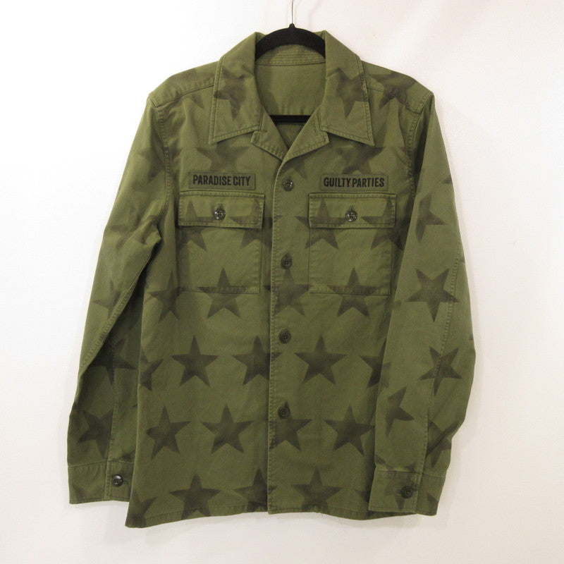 【中古】WACKOMARIA | ワコマリア STAR MILITARY SHIRT その他トップス オリーブ サイズ:L