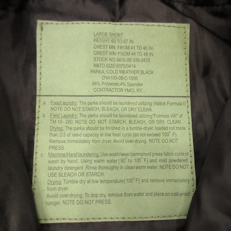 【中古】YMCLKY | ワイエムシーエルケーワイ COLD WEATHER PARKA モッズコート 9415-08-339-2433 ブラック サイズ:L