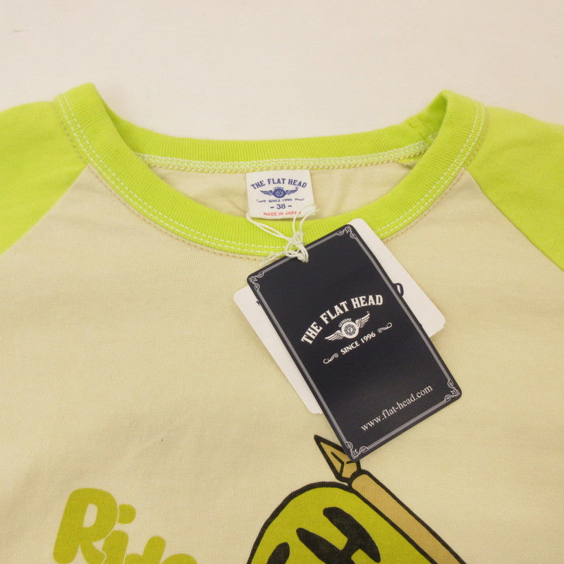 【中古】THE FLAT HEAD | ザフラットヘッド RAGLAN Q/S SHIRT 半袖Tシャツ FN-TSRB-003 ベージュ サイズ:38