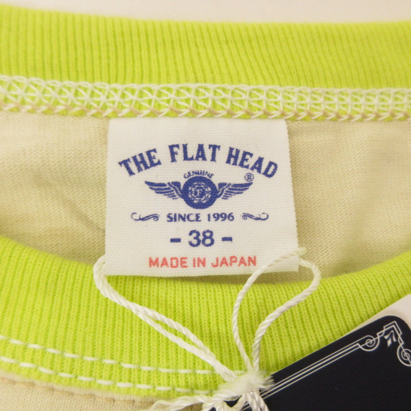 【中古】THE FLAT HEAD | ザフラットヘッド RAGLAN Q/S SHIRT 半袖Tシャツ FN-TSRB-003 ベージュ サイズ:38