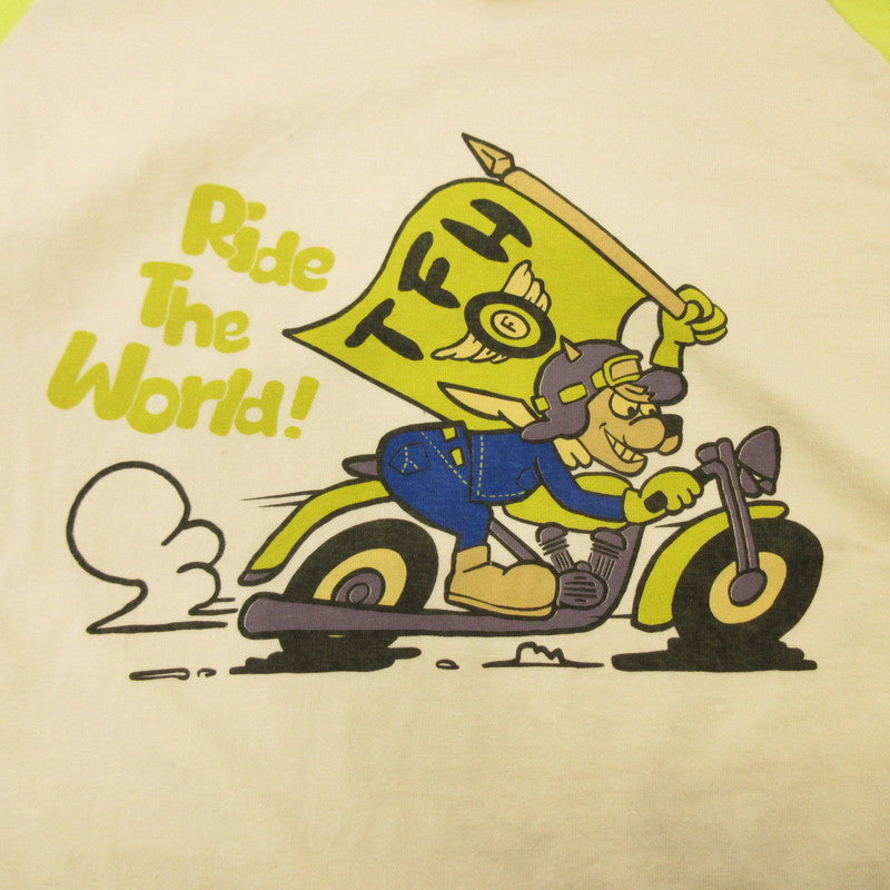 【中古】THE FLAT HEAD | ザフラットヘッド RAGLAN Q/S SHIRT 半袖Tシャツ FN-TSRB-003 ベージュ サイズ:38