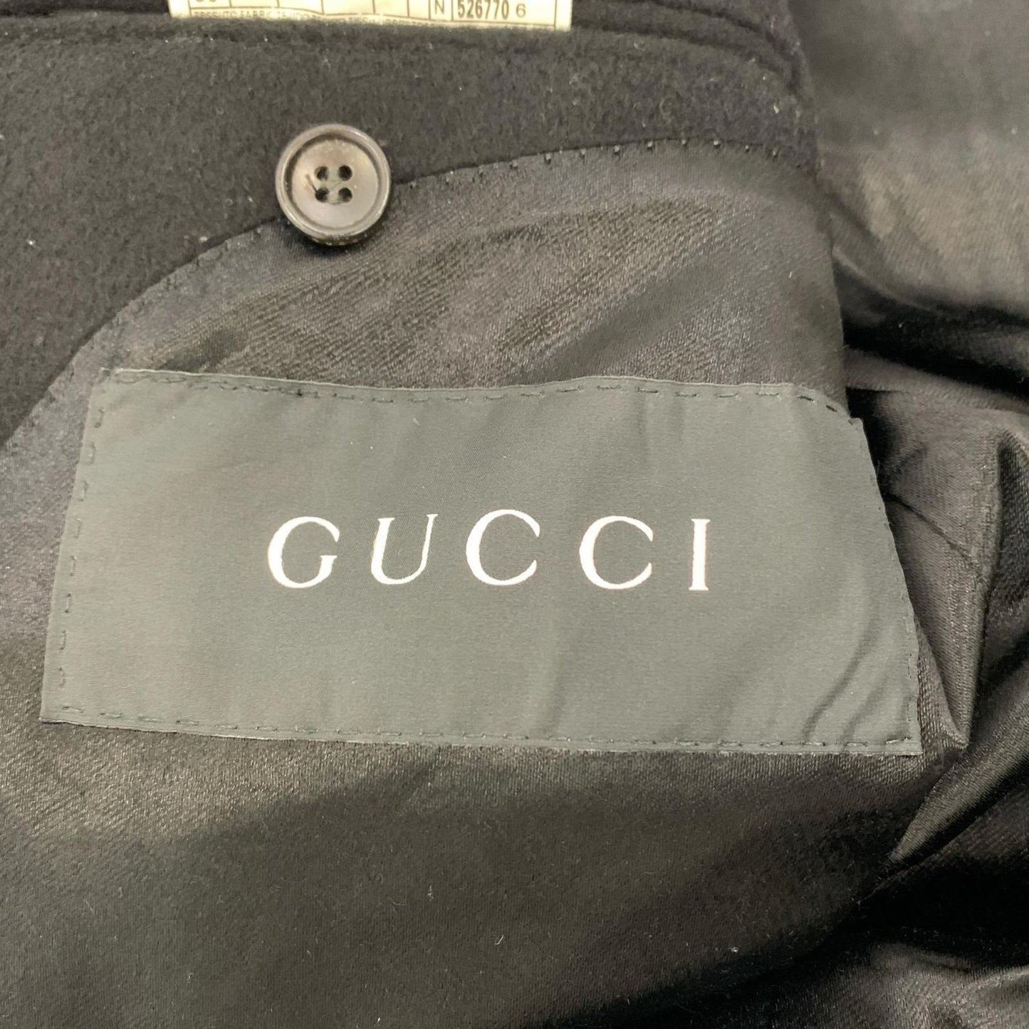 【中古】GUCCI | グッチ カシミヤ混比翼ウールコート その他アウター 国内正規品 ブラック サイズ:M