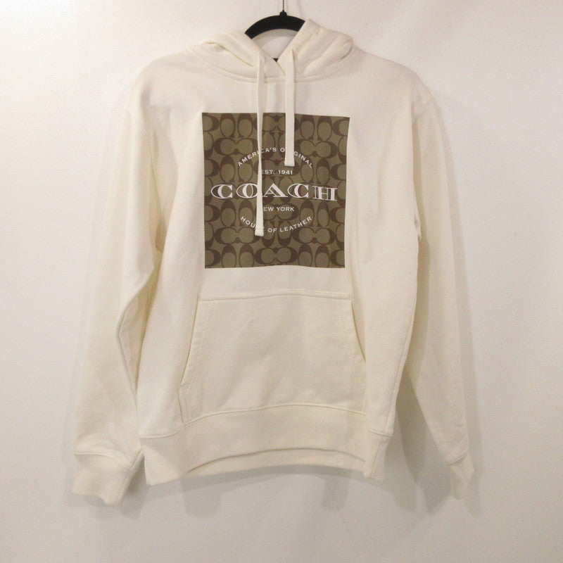 【中古】COACH | コーチ シグネチャースクエアフーディー パーカー CR039 ホワイト サイズ:XS