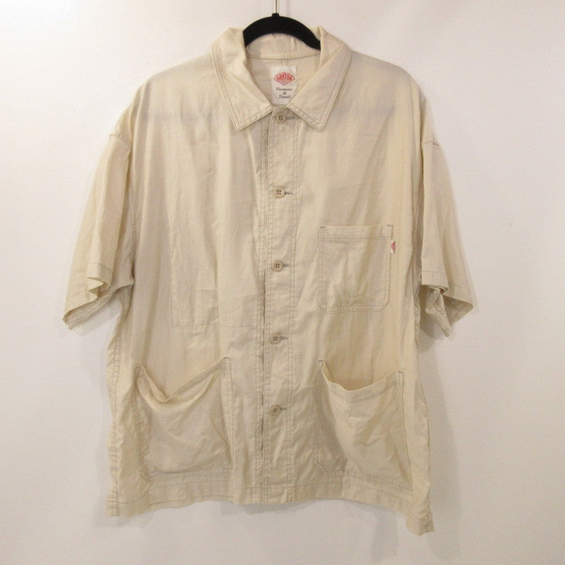 【中古】Danton | ダントン LIGHT MOLESKIN S/S SHIRT COVERALL カバーオール DT-A0314 SAMPLE品 アイボリー サイズ:40