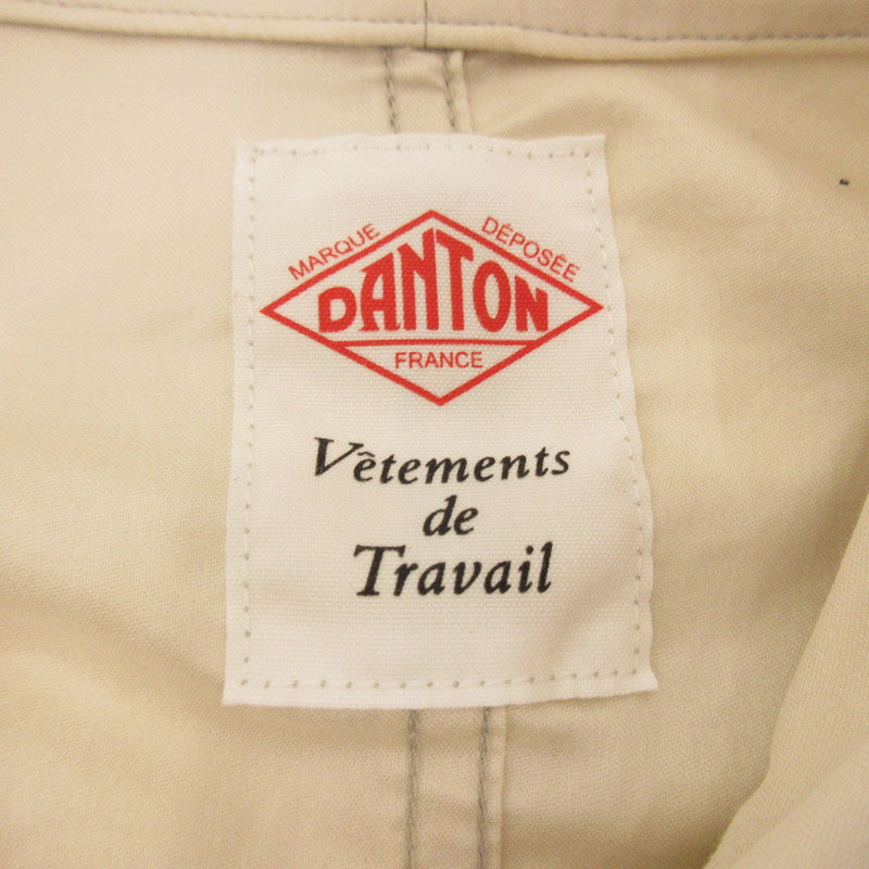 【中古】Danton | ダントン LIGHT MOLESKIN S/S SHIRT COVERALL カバーオール DT-A0314 SAMPLE品 アイボリー サイズ:40