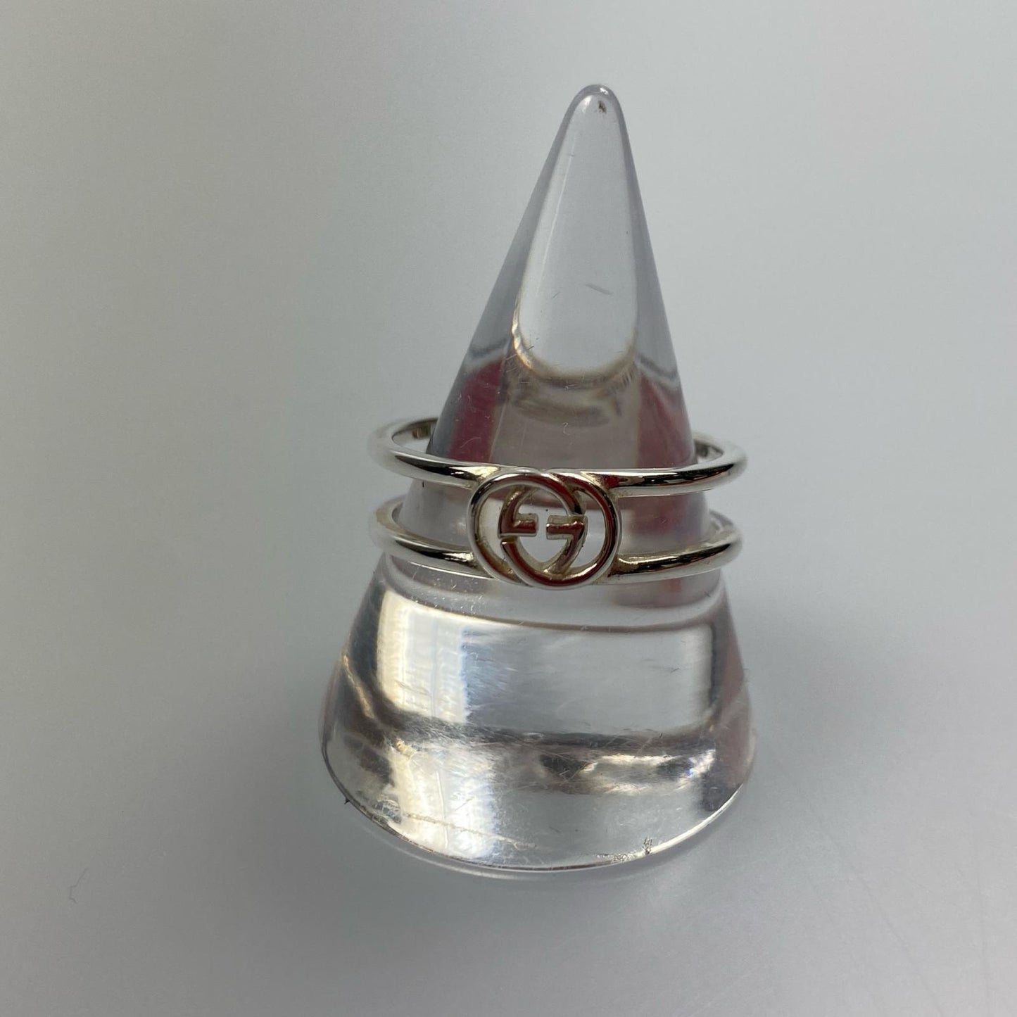 【中古】GUCCI | グッチ インターロッキングGスリムオープンバンド リング・指輪 298036 サイズ:#18