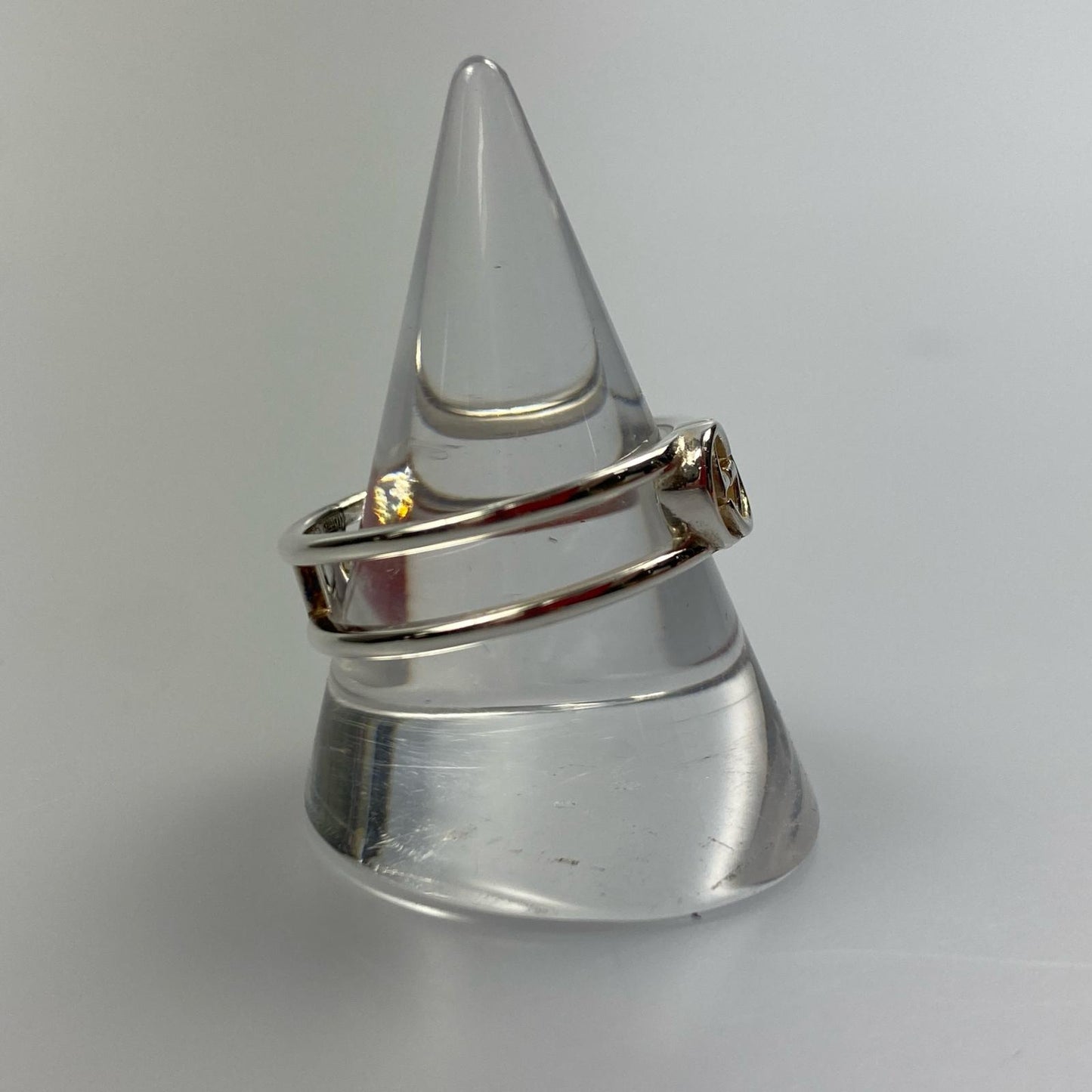 【中古】GUCCI | グッチ インターロッキングGスリムオープンバンド リング・指輪 298036 サイズ:#18