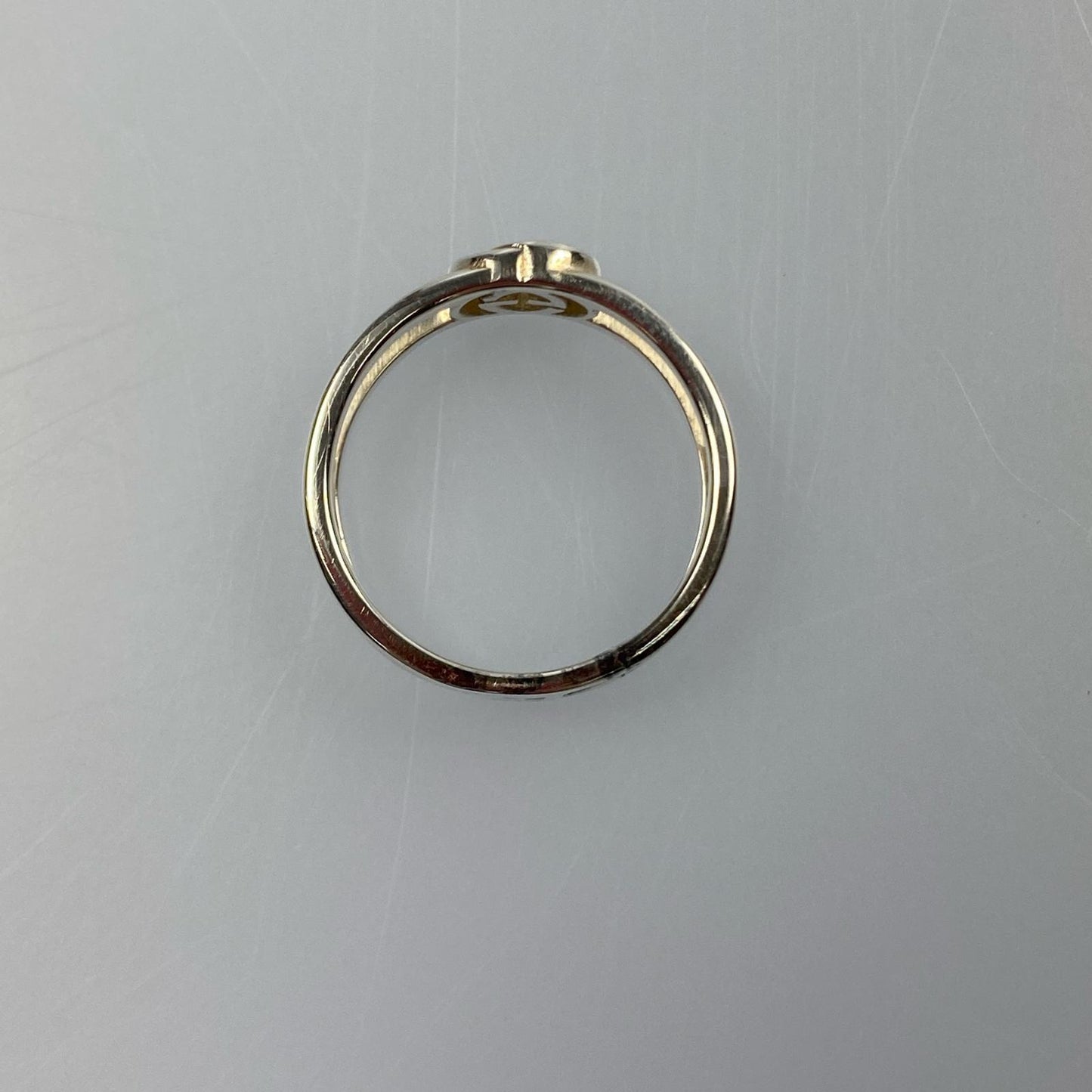 【中古】GUCCI | グッチ インターロッキングGスリムオープンバンド リング・指輪 298036 サイズ:#18