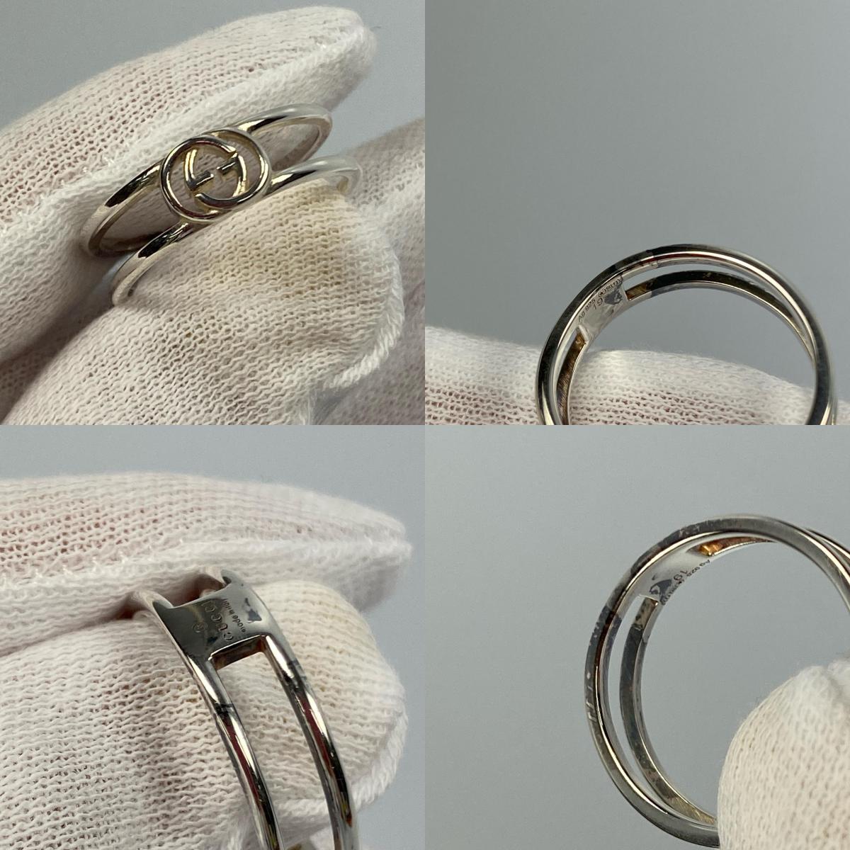 【中古】GUCCI | グッチ インターロッキングGスリムオープンバンド リング・指輪 298036 サイズ:#18