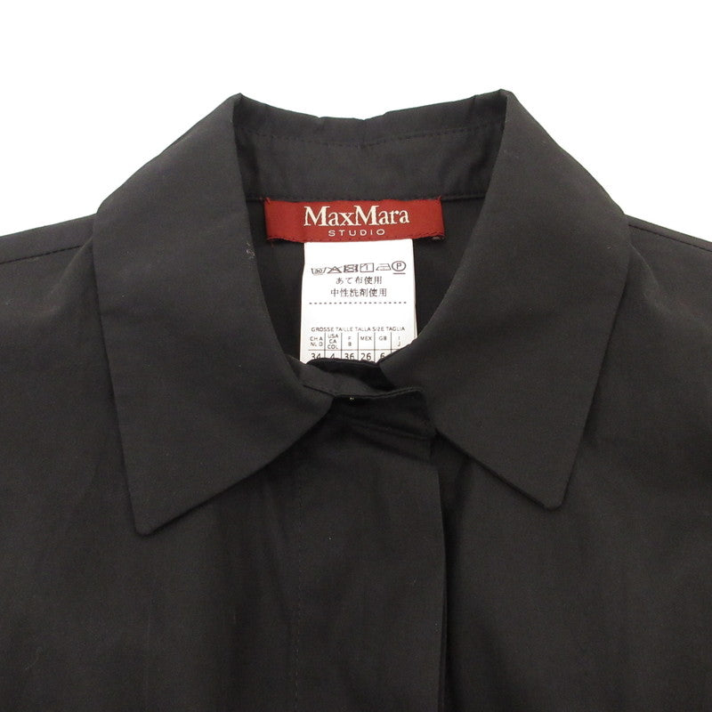 【中古】MAX MARA | マックスマーラ 比翼タック入S/Sシャツワンピース ワンピース 62210311607 STUDIO ブラック サイズ:38