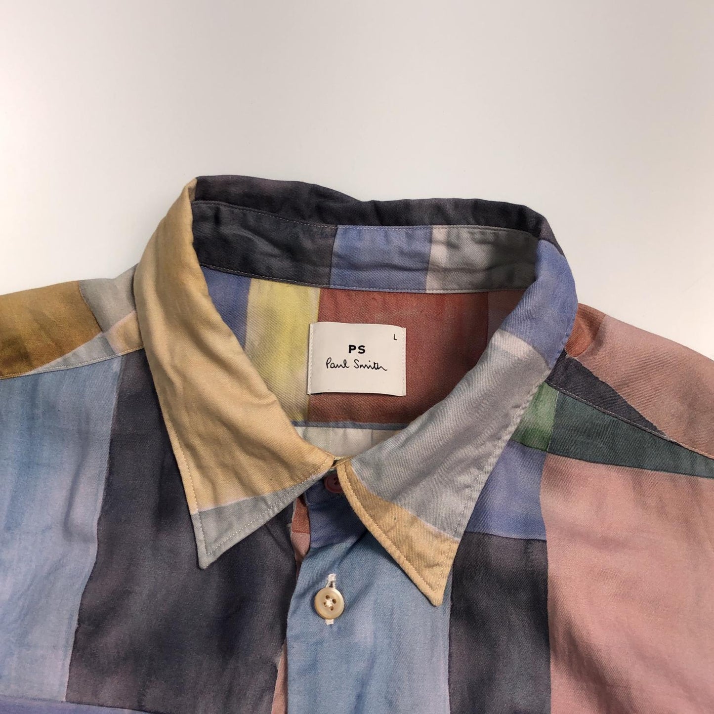【中古】PS Paul Smith | ピーエスポールスミス カラーブロックカジュアルシャツ 長袖シャツ 152316 765X 2025S/S マルチカラー サイズ:L