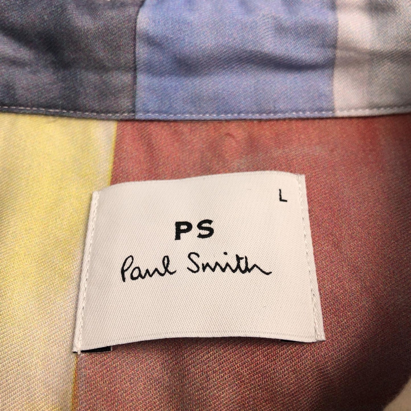 【中古】PS Paul Smith | ピーエスポールスミス カラーブロックカジュアルシャツ 長袖シャツ 152316 765X 2025S/S マルチカラー サイズ:L