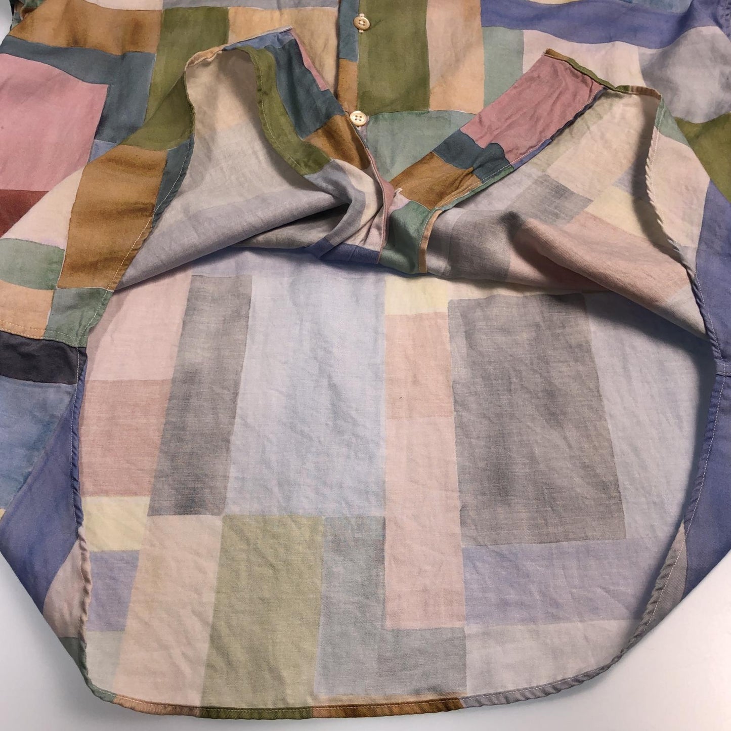 【中古】PS Paul Smith | ピーエスポールスミス カラーブロックカジュアルシャツ 長袖シャツ 152316 765X 2025S/S マルチカラー サイズ:L