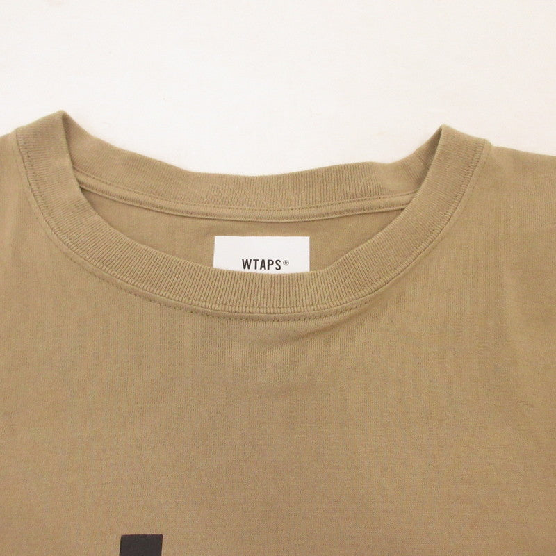 【中古】W)TAPS | ダブルタップス WTVUA LS TEE 長袖Tシャツ 211ATDT-LT01S ベージュ サイズ:1