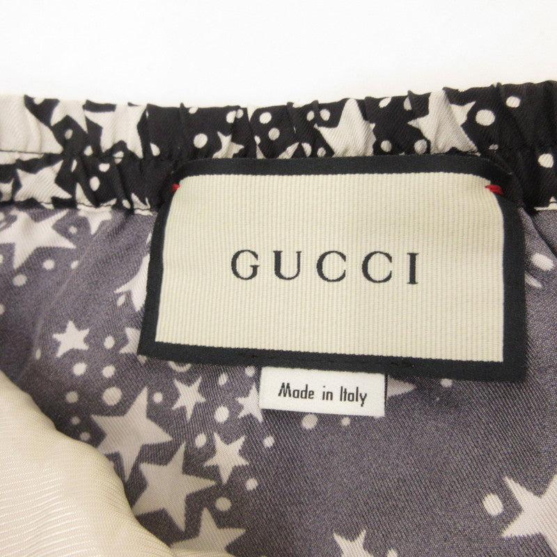 【中古】GUCCI | グッチ スタープリントシルク ショートパンツ 624399 国内正規品 ブラック サイズ:50