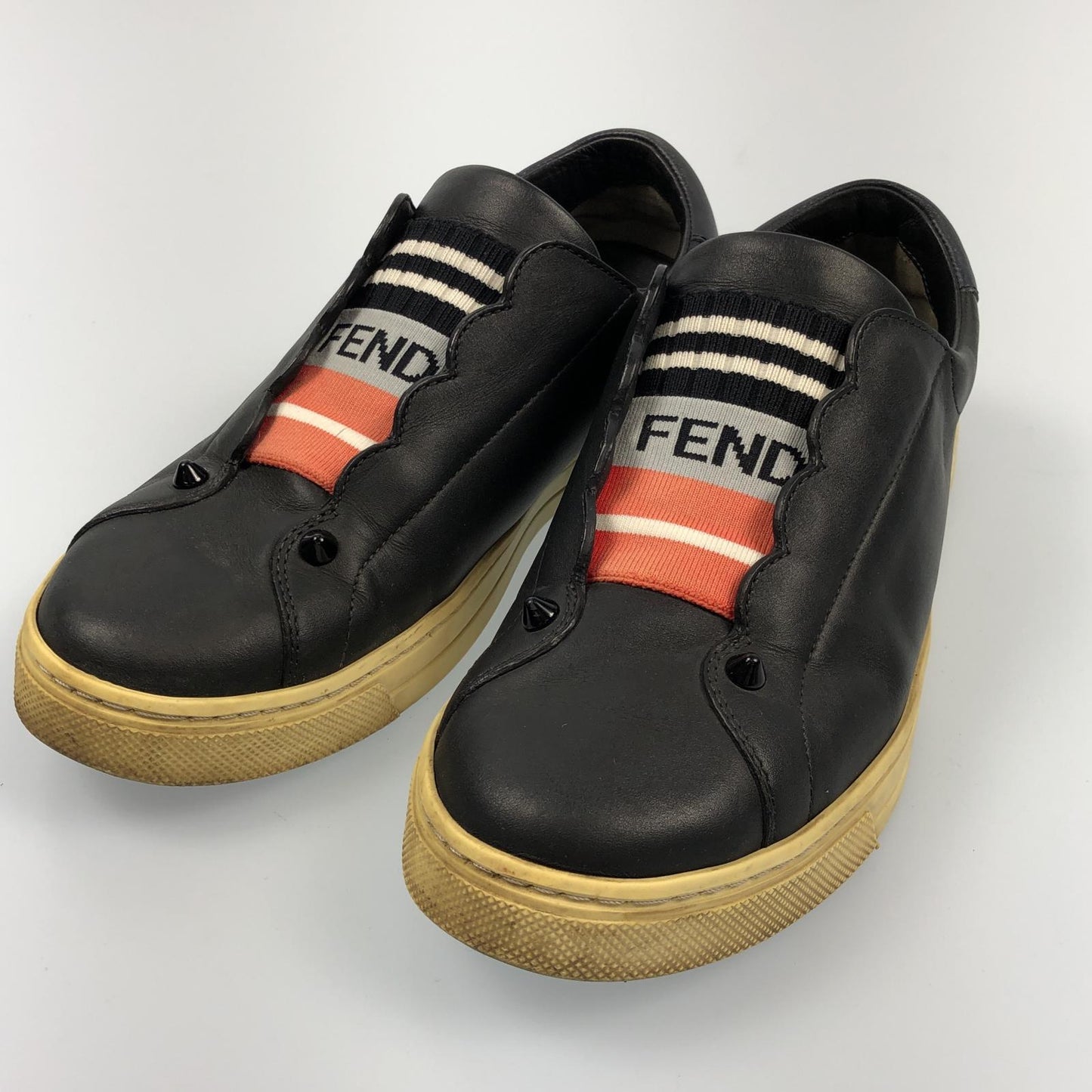 【中古】FENDI | フェンディ エラスティックバンド スニーカー 8E6592 サイズ:36(約23cm) ブラック