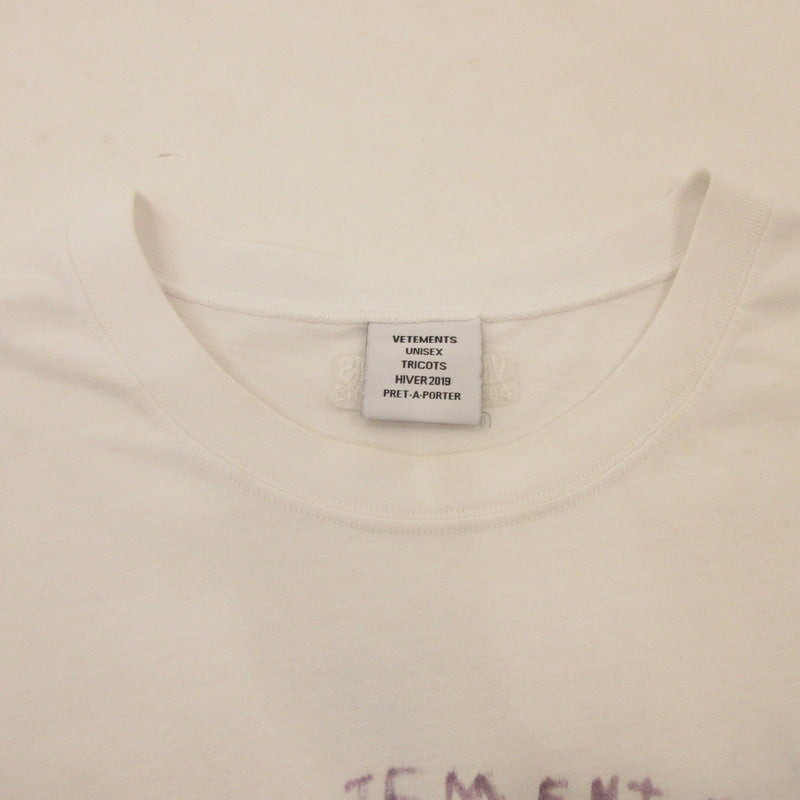 【中古】VETEMENTS | ヴェトモンベトモン Elephant Ella Tee 半袖Tシャツ UAH19TR312 ホワイト サイズ:L