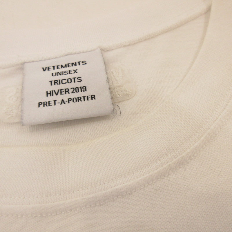 【中古】VETEMENTS | ヴェトモンベトモン Elephant Ella Tee 半袖Tシャツ UAH19TR312 ホワイト サイズ:L