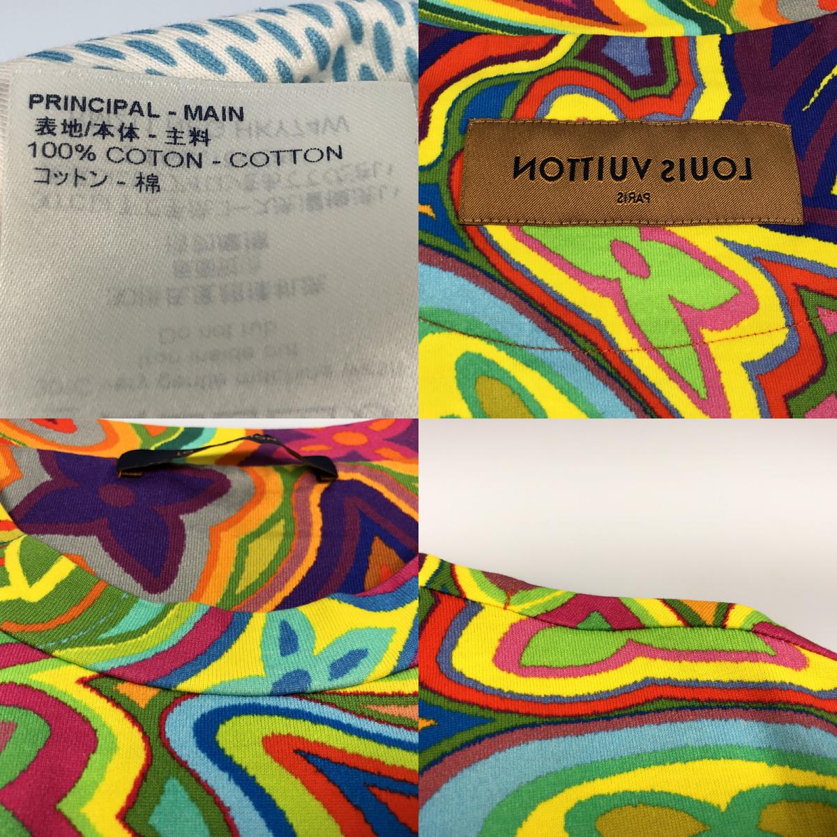 【中古】LOUIS VUITTON | ルイ・ヴィトン プリンテッドダミエLV 半袖Tシャツ 1A8P12 2021S/S 国内正規品 マルチカラー サイズ:L